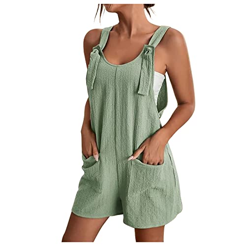EMATOP Jumpsuit Damen Sommer Kurzer Playsuit Baumwolle Leinen Einteiler Overalls Casual Einfarbig Latzhose Sexy Ärmellos Hosenanzug mit Taschen Sommerhose Leicht Atmungsaktiv Romper Shorts EMATOP Jumpsuit Damen Sommer Kurzer Playsuit Baumwolle Leinen Einteiler Overalls Casual Einfarbig Latzhose Sexy Ärmellos Hosenanzug mit Taschen Sommerhose Leicht Atmungsaktiv Romper Shorts von EMATOP