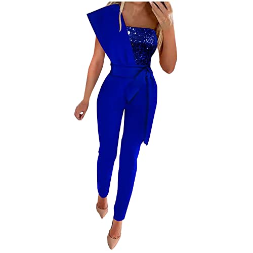 EMATOP Jumpsuits für Damen Elegant Einteiler Overall Lang Einfarbig Hosenanzug mit Glitzer Playsuit Hohe Taille Vintage Latzhose mit Gürtel Arbeitshose Slim Fit Strampler Frauen Spielanzug EMATOP Jumpsuits für Damen Elegant Einteiler Overall Lang Einfarbig Hosenanzug mit Glitzer Playsuit Hohe Taille Vintage Latzhose mit Gürtel Arbeitshose Slim Fit Strampler Frauen Spielanzug von EMATOP