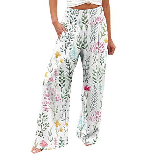 EMATOP Leinenhose Damen Leicht Boho Strandkleid Sommer Casual Weite Beine Hose Baumwolle Leinen Stoffhose mit Taschen Sporthose High Waist Elegant Freizeithose Schön Blumen Druck Sweathose EMATOP Leinenhose Damen Leicht Boho Strandkleid Sommer Casual Weite Beine Hose Baumwolle Leinen Stoffhose mit Taschen Sporthose High Waist Elegant Freizeithose Schön Blumen Druck Sweathose von EMATOP