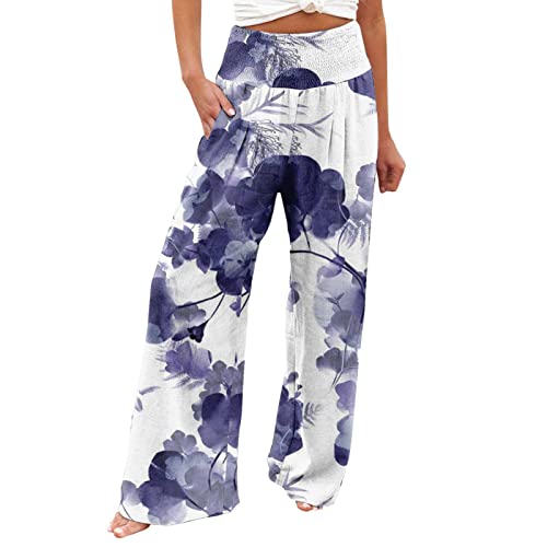 EMATOP Leinenhose Damen Leicht Boho Strandkleid Sommer Casual Weite Beine Hose Baumwolle Leinen Stoffhose mit Taschen Sporthose High Waist Elegant Freizeithose Schön Blumen Druck Sweathose EMATOP Leinenhose Damen Leicht Boho Strandkleid Sommer Casual Weite Beine Hose Baumwolle Leinen Stoffhose mit Taschen Sporthose High Waist Elegant Freizeithose Schön Blumen Druck Sweathose von EMATOP