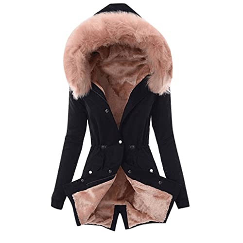 EMATOP Mantel Frauen Warme Wintermantel Winter Jacke Lange Mäntel Einfarbig Winterjacke mit Kapuze Windbreaker Gefüttert Teddyfell Dicker Fleecejacke Mode Outdoorjacke Slim fit Winterparka EMATOP Mantel Frauen Warme Wintermantel Winter Jacke Lange Mäntel Einfarbig Winterjacke mit Kapuze Windbreaker Gefüttert Teddyfell Dicker Fleecejacke Mode Outdoorjacke Slim fit Winterparka von EMATOP