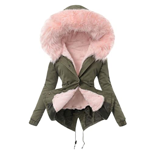 EMATOP Mantel Frauen Wintermantel Warme Winter Jacke Lange Mäntel Einfarbig Winterjacke mit Kapuze Windbreaker Gefüttert Teddyfell Dicker Fleecejacke Mode Outdoorjacke Slim fit Winterparka EMATOP Mantel Frauen Wintermantel Warme Winter Jacke Lange Mäntel Einfarbig Winterjacke mit Kapuze Windbreaker Gefüttert Teddyfell Dicker Fleecejacke Mode Outdoorjacke Slim fit Winterparka von EMATOP
