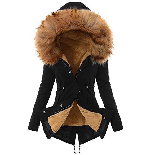 EMATOP Mantel Frauen Wintermantel Warme Winter Jacke Lange Mäntel Einfarbig Winterjacke mit Kapuze Windbreaker Gefüttert Teddyfell Dicker Fleecejacke Mode Outdoorjacke Slim fit Winterparka EMATOP Mantel Frauen Wintermantel Warme Winter Jacke Lange Mäntel Einfarbig Winterjacke mit Kapuze Windbreaker Gefüttert Teddyfell Dicker Fleecejacke Mode Outdoorjacke Slim fit Winterparka von EMATOP