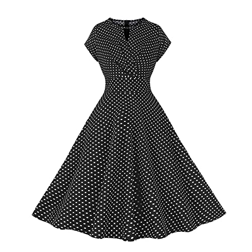 EMATOP Rockabilly Kleider Damen Vintage Cocktailkleid Hohe Taille A-Line Petticoat Kleid 50er Jahre Festlich Ballkleid Retro Elegant Partykleid Rundhals Kurzarm Abendkleid Knielang Faltenrock EMATOP Rockabilly Kleider Damen Vintage Cocktailkleid Hohe Taille A-Line Petticoat Kleid 50er Jahre Festlich Ballkleid Retro Elegant Partykleid Rundhals Kurzarm Abendkleid Knielang Faltenrock von EMATOP