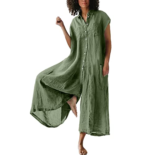EMATOP Sommer Jumpsuit Damen Lässige Overalls Baumwolle Leinen Latzhose Elegant Lang Sommerhose Baggy Weites Bein Hosen mit Taschen Playsuit Leicht Atmungsaktiv Einteiler Arbeitshose EMATOP Sommer Jumpsuit Damen Lässige Overalls Baumwolle Leinen Latzhose Elegant Lang Sommerhose Baggy Weites Bein Hosen mit Taschen Playsuit Leicht Atmungsaktiv Einteiler Arbeitshose von EMATOP