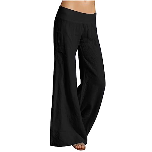 EMATOP Stoffhose Damen Sommer Elegant Leinenhose Baumwolle Leinen Weites Bein Hose Leichte Einfarbig Freizeithose mit Taschen Yogahose Mode Hohe Taille Sommerhose Weich Bequem Palazzo Hosen EMATOP Stoffhose Damen Sommer Elegant Leinenhose Baumwolle Leinen Weites Bein Hose Leichte Einfarbig Freizeithose mit Taschen Yogahose Mode Hohe Taille Sommerhose Weich Bequem Palazzo Hosen von EMATOP