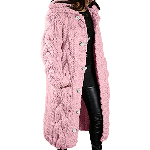 EMATOP Strickjacke Damen Lang Grobstrick Cardigan Warm Winterjacke Einfarbige Übergangsjacke mit Kapuze Strickmantel Herbst Winter Strick Pullover Elegant Wintermäntel Pulli Sweater Mantel EMATOP Strickjacke Damen Lang Grobstrick Cardigan Warm Winterjacke Einfarbige Übergangsjacke mit Kapuze Strickmantel Herbst Winter Strick Pullover Elegant Wintermäntel Pulli Sweater Mantel von EMATOP
