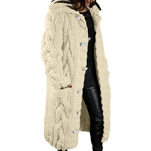 EMATOP Strickjacke Damen Lang Grobstrick Cardigan Warm Winterjacke Einfarbige Übergangsjacke mit Kapuze Strickmantel Herbst Winter Strick Pullover Elegant Wintermäntel Pulli Sweater Mantel EMATOP Strickjacke Damen Lang Grobstrick Cardigan Warm Winterjacke Einfarbige Übergangsjacke mit Kapuze Strickmantel Herbst Winter Strick Pullover Elegant Wintermäntel Pulli Sweater Mantel von EMATOP