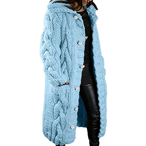 EMATOP Strickjacke Damen Lang Grobstrick Cardigan Warm Winterjacke Einfarbige Übergangsjacke mit Kapuze Strickmantel Herbst Winter Strick Pullover Elegant Wintermäntel Pulli Sweater Mantel EMATOP Strickjacke Damen Lang Grobstrick Cardigan Warm Winterjacke Einfarbige Übergangsjacke mit Kapuze Strickmantel Herbst Winter Strick Pullover Elegant Wintermäntel Pulli Sweater Mantel von EMATOP