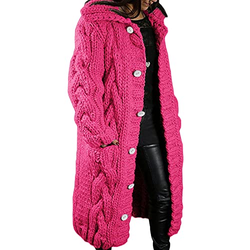 EMATOP Strickjacke Damen Lang Grobstrick Cardigan Warm Winterjacke Einfarbige Übergangsjacke mit Kapuze Strickmantel Herbst Winter Strick Pullover Elegant Wintermäntel Pulli Sweater Mantel EMATOP Strickjacke Damen Lang Grobstrick Cardigan Warm Winterjacke Einfarbige Übergangsjacke mit Kapuze Strickmantel Herbst Winter Strick Pullover Elegant Wintermäntel Pulli Sweater Mantel von EMATOP