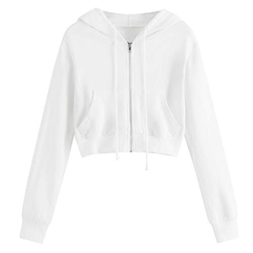 EMATOP Sweatjacke Damen Bauchfrei Kapuzenpullover Casual Kurz Sweatshirt mit Kapuze Hoodie Langarm Full-Zip Kapuzenjacke Einfarbig Cropped Jacke Leicht Baumwolle Pullover Herbst Übergangsjacke EMATOP Sweatjacke Damen Bauchfrei Kapuzenpullover Casual Kurz Sweatshirt mit Kapuze Hoodie Langarm Full-Zip Kapuzenjacke Einfarbig Cropped Jacke Leicht Baumwolle Pullover Herbst Übergangsjacke von EMATOP
