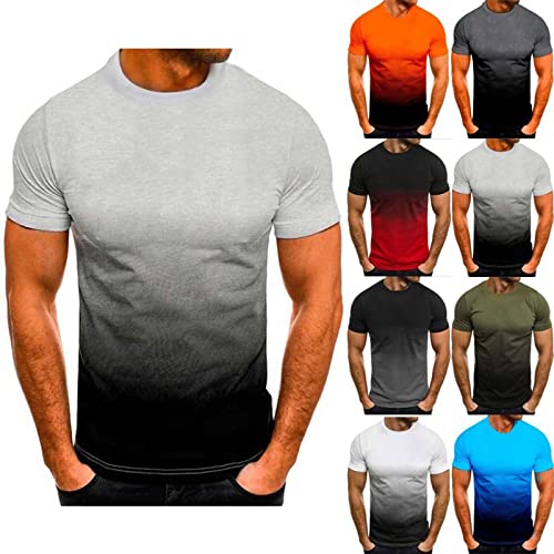 EMATOP T Shirt Herren Sommer Sport Oberteile Casual Rundhals Tunika Tops Vintage Basic Kurzarm Tee Shirts Lustig Neuartiger Druck Sporthemd Schnell Trocknende Sportshirt Regular Fit Laufshirt von EMATOP