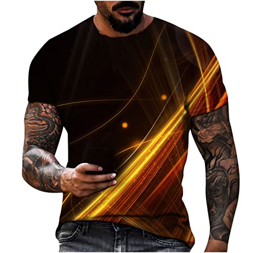 EMATOP T Shirt Herren Sommer Sport Oberteile Casual Rundhals Tunika Tops Vintage Basic Kurzarm Tee Shirts Lustig Neuartiger Druck Sporthemd Schnell Trocknende Sportshirt Regular Fit Laufshirt von EMATOP