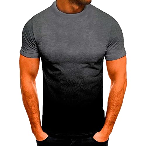 EMATOP T Shirt Herren Sommer Sport Oberteile Casual Rundhals Tunika Tops Vintage Basic Kurzarm Tee Shirts Lustig Neuartiger Druck Sporthemd Schnell Trocknende Sportshirt Regular Fit Laufshirt von EMATOP