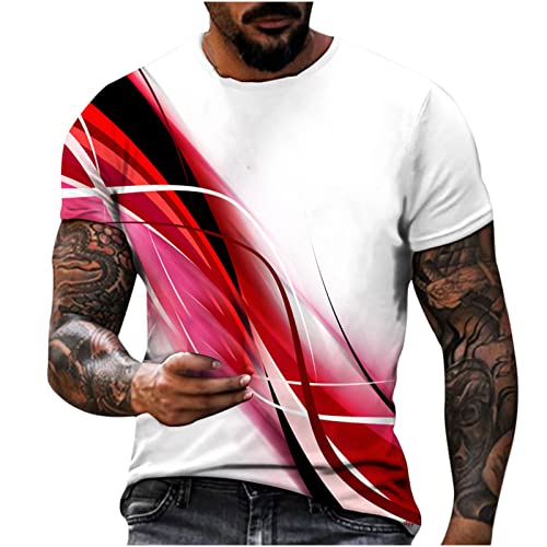 EMATOP T Shirt Herren Sommer Sport Oberteile Casual Rundhals Tunika Tops Vintage Basic Kurzarm Tee Shirts Lustig Neuartiger Druck Sporthemd Schnell Trocknende Sportshirt Regular Fit Laufshirt von EMATOP