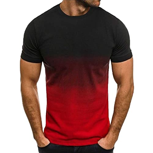 EMATOP T Shirt Herren Sommer Sport Oberteile Casual Rundhals Tunika Tops Vintage Basic Kurzarm Tee Shirts Lustig Neuartiger Druck Sporthemd Schnell Trocknende Sportshirt Regular Fit Laufshirt von EMATOP