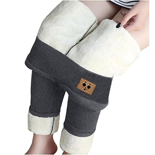 EMATOP Thermo Leggings Damen Winter Gefüttert Jogginghose Sport Baumwolle Thermoleggins Warme Fleece Sweatpants High Waist Elastische Freizeithose mit Neuartige Muster Strumphosen Yogahosen von EMATOP