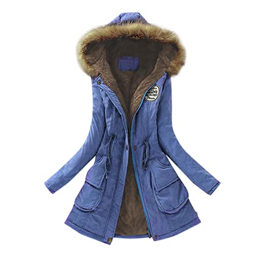 EMATOP Wintermantel Damen Mantel Warme Winter Jacke Lange Mäntel Einfarbig Winterjacke mit Kapuze Windbreaker Gefüttert Teddyfell Dicker Fleecejacke Mode Outdoorjacke Slim fit Winterparka EMATOP Wintermantel Damen Mantel Warme Winter Jacke Lange Mäntel Einfarbig Winterjacke mit Kapuze Windbreaker Gefüttert Teddyfell Dicker Fleecejacke Mode Outdoorjacke Slim fit Winterparka von EMATOP