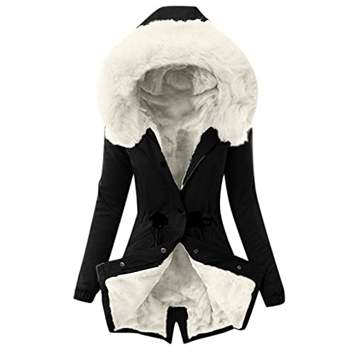 EMATOP Wintermantel Frauen Mantel Warme Winter Jacke Lange Mäntel Einfarbig Winterjacke mit Kapuze Windbreaker Gefüttert Teddyfell Dicker Fleecejacke Mode Outdoorjacke Slim fit Winterparka EMATOP Wintermantel Frauen Mantel Warme Winter Jacke Lange Mäntel Einfarbig Winterjacke mit Kapuze Windbreaker Gefüttert Teddyfell Dicker Fleecejacke Mode Outdoorjacke Slim fit Winterparka von EMATOP