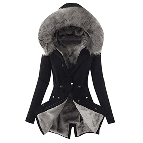 EMATOP Wintermantel Frauen Mantel Warme Winter Jacke Lange Mäntel Einfarbig Winterjacke mit Kapuze Windbreaker Gefüttert Teddyfell Dicker Fleecejacke Mode Outdoorjacke Slim fit Winterparka EMATOP Wintermantel Frauen Mantel Warme Winter Jacke Lange Mäntel Einfarbig Winterjacke mit Kapuze Windbreaker Gefüttert Teddyfell Dicker Fleecejacke Mode Outdoorjacke Slim fit Winterparka von EMATOP