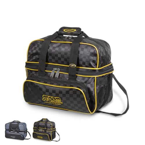 EMAX | Bowling-Ball-Tasche - Storm 2-Ball Tote Deluxe | Bowling-Tasche für 2 Bowling Bälle | Bowlingkugel-Tasche mit Schuhfach | Schwarz Gold von EMAX Bowling Service GmbH MAXIMIZE YOUR GAME