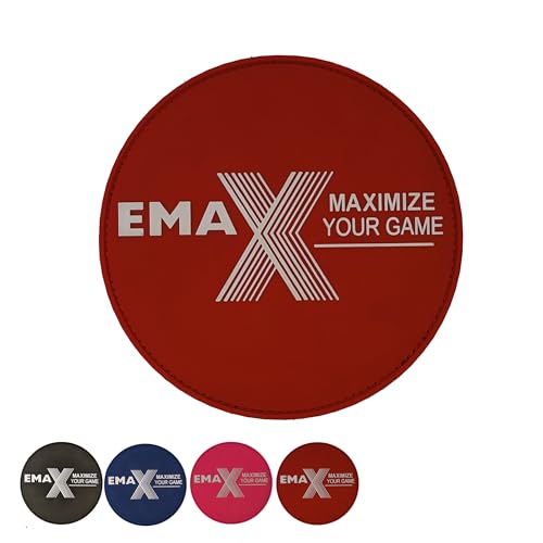 EMAX | Bowling Shammy Rund mit Gummi-Griff-Fläche - Bowling-Ball-Handtuch | Reinigungs-Pad für Bowlingkugeln | Bowlingtuch Leder | Bowling-Zubehör | Ball-Pflege-Tuch | 4 Farben (Rot) von EMAX Bowling Service GmbH MAXIMIZE YOUR GAME