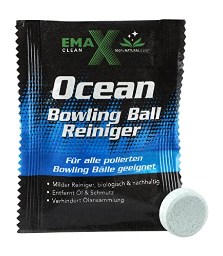 EMAX CLEAN Ocean | Bowling-Ball-Reiniger für polierte Bälle | Effektive Reinigung von Bowling-Kugeln | Ball-Cleaner in Tab-Form | Made in Germany | Tab von EMAX CLEAN