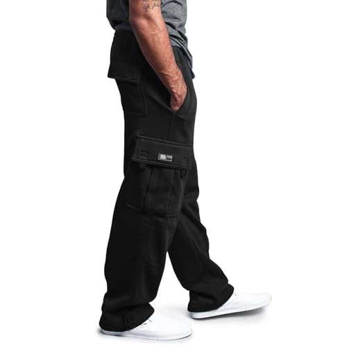 Cargohose Herren Lang, Jogger Sporthose Elastischer Taille Mit Kordelzug Baumwolle Sweatpants Baggy Herren Freizeithose MäNner Leichte Sommerhose Mit Taschen Bequeme von EMAlusher