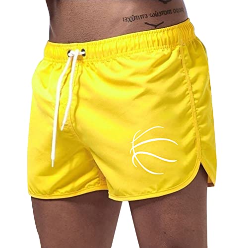 EMAlusher Badehose Herren, Badeshorts FüR Herren, Schnelltrocknend Sporthose Laufshorts Mit SchnüRung Boardshorts MäNner Sport Strandhose Kurze Hose Schwimmhose Mit Taschen von EMAlusher