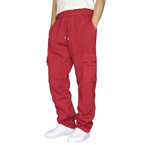 EMAlusher Cargohose Herren Schwarz Lang, Sommerhosen Herren Lang, Atmungsaktiv Y2K Freizeithose Komfortabel Sporthose Mode Streetwear Outdoor Stoffhose Haremshose Mit Kordelzug Yogahose von EMAlusher