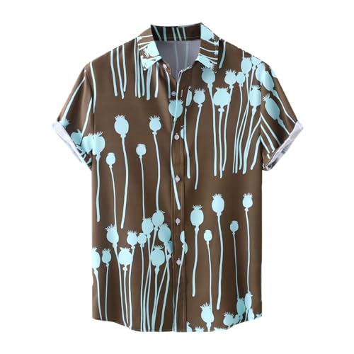 EMAlusher Freizeithemd Herren Hawaii Hemd MäNner Lustig Herrenhemden Knopfleiste Trachtenhemd Stehkragen Baumwolle Hemdbluse MäNner Strandhemd Strandhemd von EMAlusher