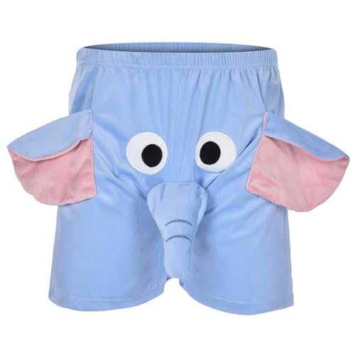 EMAlusher Herren Boxershorts, Unterhosen Herren, Shorts 3D Lustiger Elefanten-Boxer Hose Neuheits-Shorts UnterwäSche Geschenke FüR MäNner Lose Boxershorts Mit Tiermotiv Pajama Hosen Kurz Sleepwear von EMAlusher