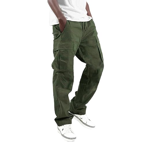 EMAlusher Leinenhose Herren Lang Elegant, Sommerhosen Herren Große Größen, Atmungsaktiv Casual Hose Komfortabel Sporthose Mode Streetwear Versatile Stoffhose Haremshose Mit Kordelzug Yogahose von EMAlusher