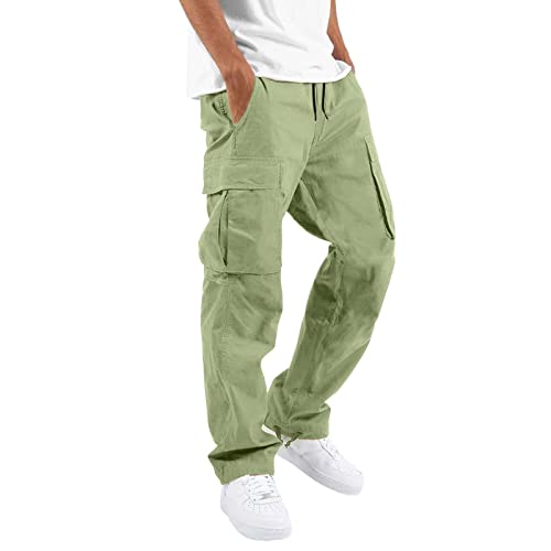 EMAlusher Leinenhose Herren Lang Elegant, Sommerhosen Herren Große Größen, Atmungsaktiv Casual Hose Komfortabel Sporthose Mode Streetwear Versatile Stoffhose Haremshose Mit Kordelzug Yogahose von EMAlusher