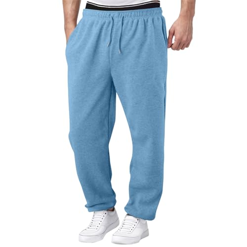 EMAlusher Leinenhose Lang Herren, Sommerhosen Herren Stretch, Atmungsaktiv Casual Hose Bequeme Sporthose Mode Streetwear Elegant Stoffhose Haremshose Mit Kordelzug Yogahose von EMAlusher