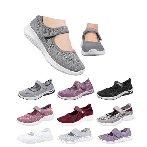 Walkingschuhe Damen Mit Dämpfung, Orthopädische Schuhe Sommer, Leichtes Memory Schaum Luftkissen Sneaker Walkingschuhe Wanderschuhe Outdoor Schuhe Fitnessschuhe Einzelschuhe Straßenlaufschuhe von EMAlusher