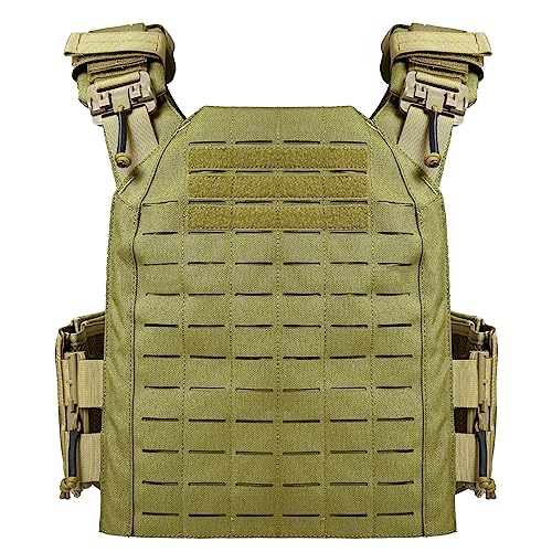 TWINFALCONS Airsoft Plattenträger Taktische Plate Carrier,Gute Qualität Airsoft Weste aus 1000D Nylon Molle Leichter Schutzweste Schnelllösesystem für Paintball(Khaki) TWINFALCONS Airsoft Plattenträger Taktische Plate Carrier,Gute Qualität Airsoft Weste aus 1000D Nylon Molle Leichter Schutzweste Schnelllösesystem für Paintball(Khaki) von TWINFALCONS
