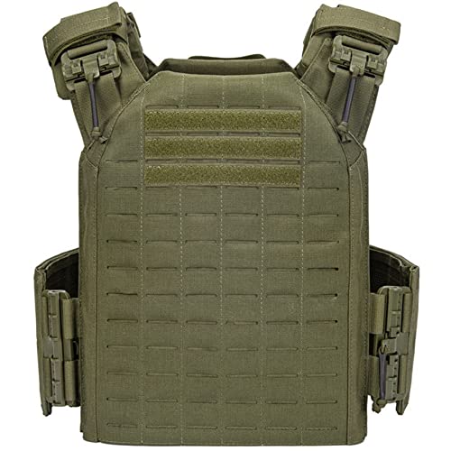 TWINFALCONS Taktische Plattenträger, Leichter Taktische Plate Carrier Schutzweste aus 1000D Nylon Schnelllösesystem MOLLE Kompatibler Plattenträger für Paintball Airsoft Grün von TWINFALCONS