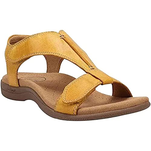 EMERZE Damen Flache Sandalen Sommer Orthopädische Sandalen Flache Sandalen Damen Sandalen Freizeit Klettverschluss Damen Sandalen,005,39EU von EMERZE