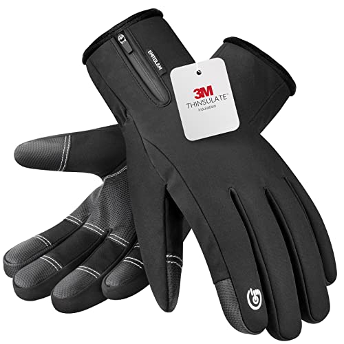 EMITGLAM Winterhandschuhe Herren & Damen Hergestellt mit 3M Premium Isolierung, wasserdichte Schnee-Skihandschuhe mit 10 Touchscreen-Fingern & 5-lagigem Stoff, winddichte thermische warme Handschuhe von EMITGLAM