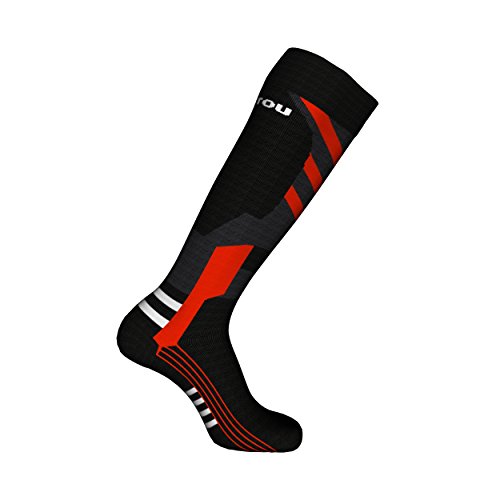 EMMITOU Herren Socks, Black/Grey/Red, 38-40 von EMMITOU