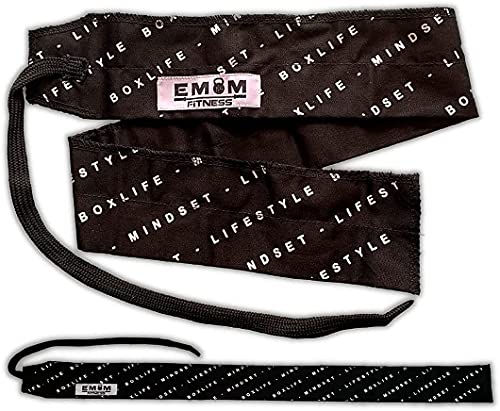EMOM Fitness Wrist Wraps, Handbandagen für Pullups, Gewichtheben & Fitness, 39 cm, Baumwolle/Polyester, Inkl. Beutel von EMOM Fitness
