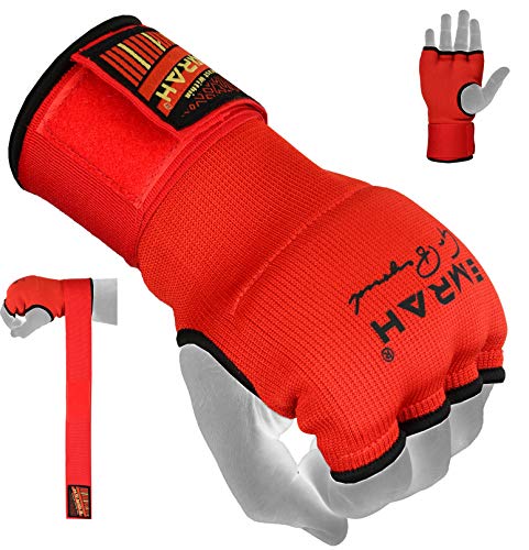 EMRAH PRO Boxing Armbänder Hand wickelt Boxing Elastic Innenhandschuhe MMA Handschuhe Daumenschlaufe (Rot, M) von EMRAH