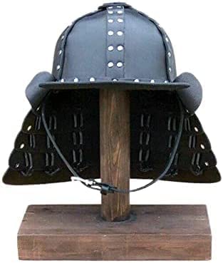 ENCORE HOME DECOR Antiker handgefertigter mittelalterlicher Rüstungshelm, mittelalterlicher Samurai-Helm, Ritter, Nachstellhelm, Leder, japanischer Samurai-Helm von ENCORE HOME DECOR