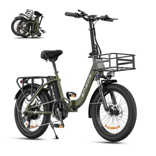 ENGWE E Bike 20 Zoll Klapprad Elektrofahrrad mit 3.0 Zoll Fat Tire, 15.6Ah Lithium-Akku für Lange Reichweite bis 140KM, 7-Gang-All-Terrain Ebike Herren für MTB, Strand & Schnee von ENGWE