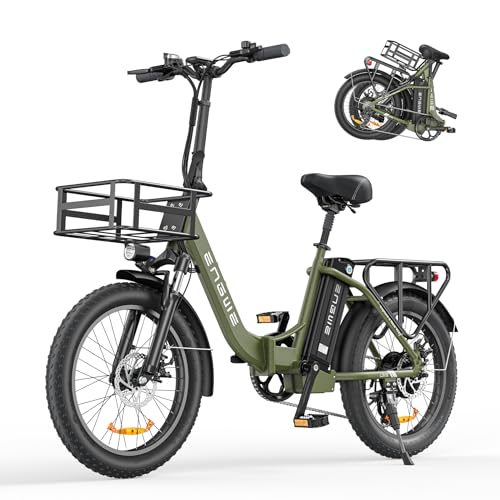 ENGWE E Bike Herren Elektrofahrräder-Ebike mit 15.6Ah Batterie, E Bike Klapprad 20 Zoll, E-Bike 7-Gang mit LCD-Display, Reichweite bis zu 140KM (Grün) von ENGWE