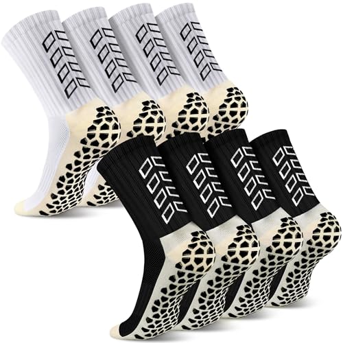 ENONEO Sneaker Socken Herren 37-45 Atmungsaktive Rutschfeste Fußballsocken Damen Anti-blasen Baumwolle Sportsocken Grip Fussball Socken Verdicken Basketballsocken Wandersocken von ENONEO