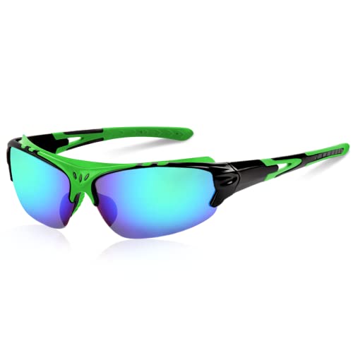 ENONEO Sportbrille Polarisierte Herren Sport Sonnenbrille Unisex UV400 Schutz Sportbrille Winddichte Fahrradbrille Ultraleichte Radsportbrillen Klar für Radfahren Laufen Fahren Angeln Surfen von ENONEO