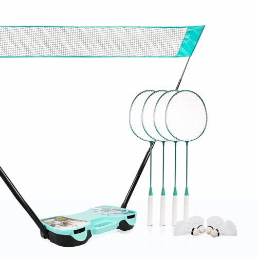 Enovi EasyGo Federball Set, Badminton Set mit 4 Schläger, Badminton Netz, 4 Federball, Tragbare Aufbewahrungsbox Enovi EasyGo Federball Set, Badminton Set mit 4 Schläger, Badminton Netz, 4 Federball, Tragbare Aufbewahrungsbox von ENOVI