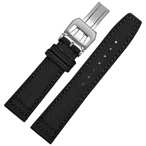 ENPAP Für IWC Pilot Spitfire Timezone TopGun Strap Grün Schwarz Gürtel Armbanduhr Straps 20mm 21mm 22mm Nylon Canvas Stoff Uhr Band von ENPAP